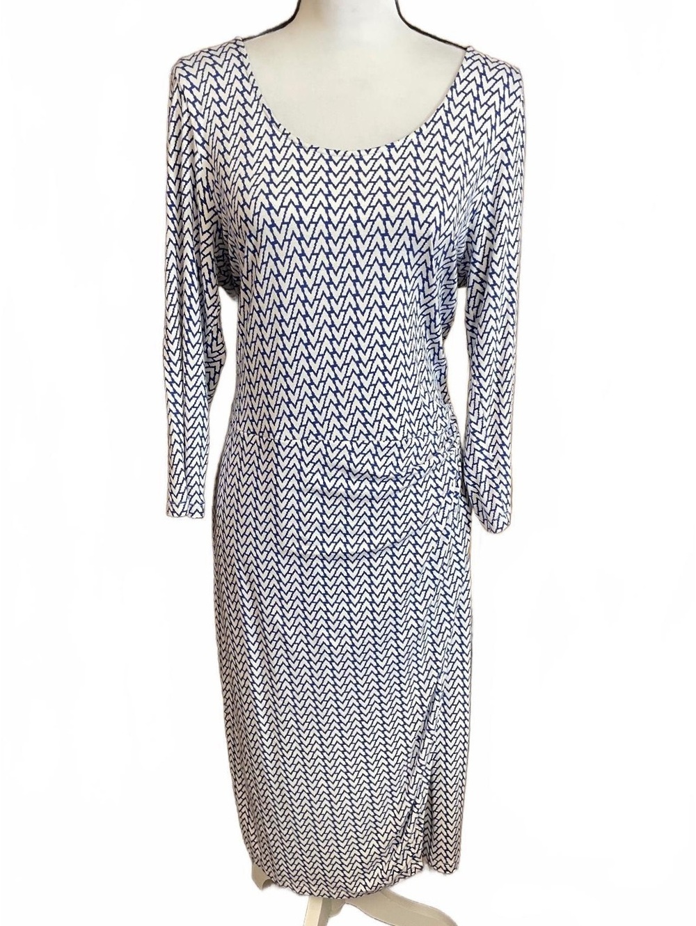 Pure Collection geometric print faux wrap jersey dress medius